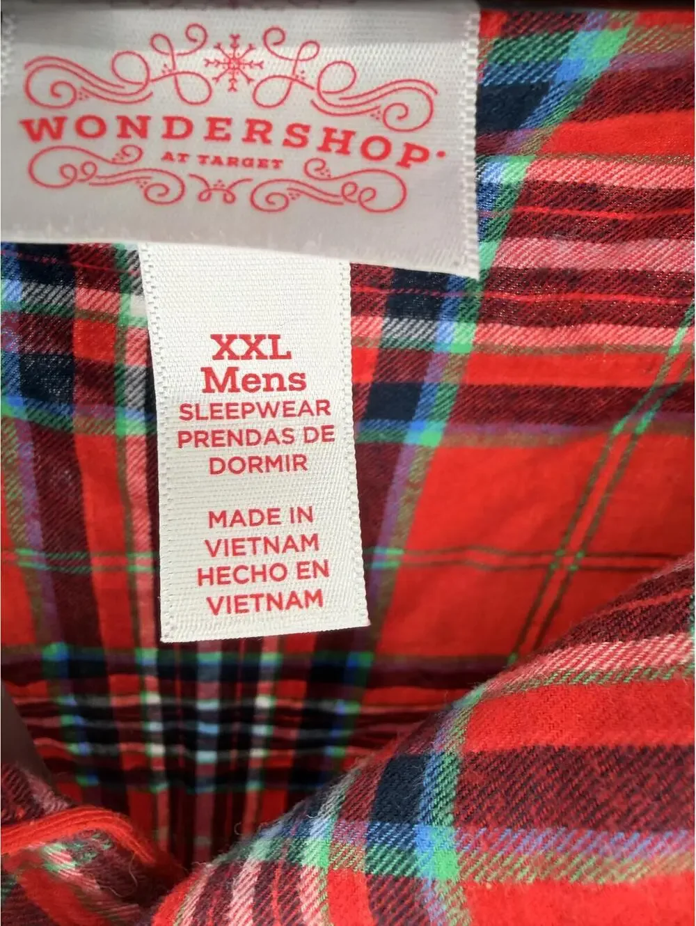 Men's XXL Red Plaid Flannel Sleepwear Shirt Casual Cozy